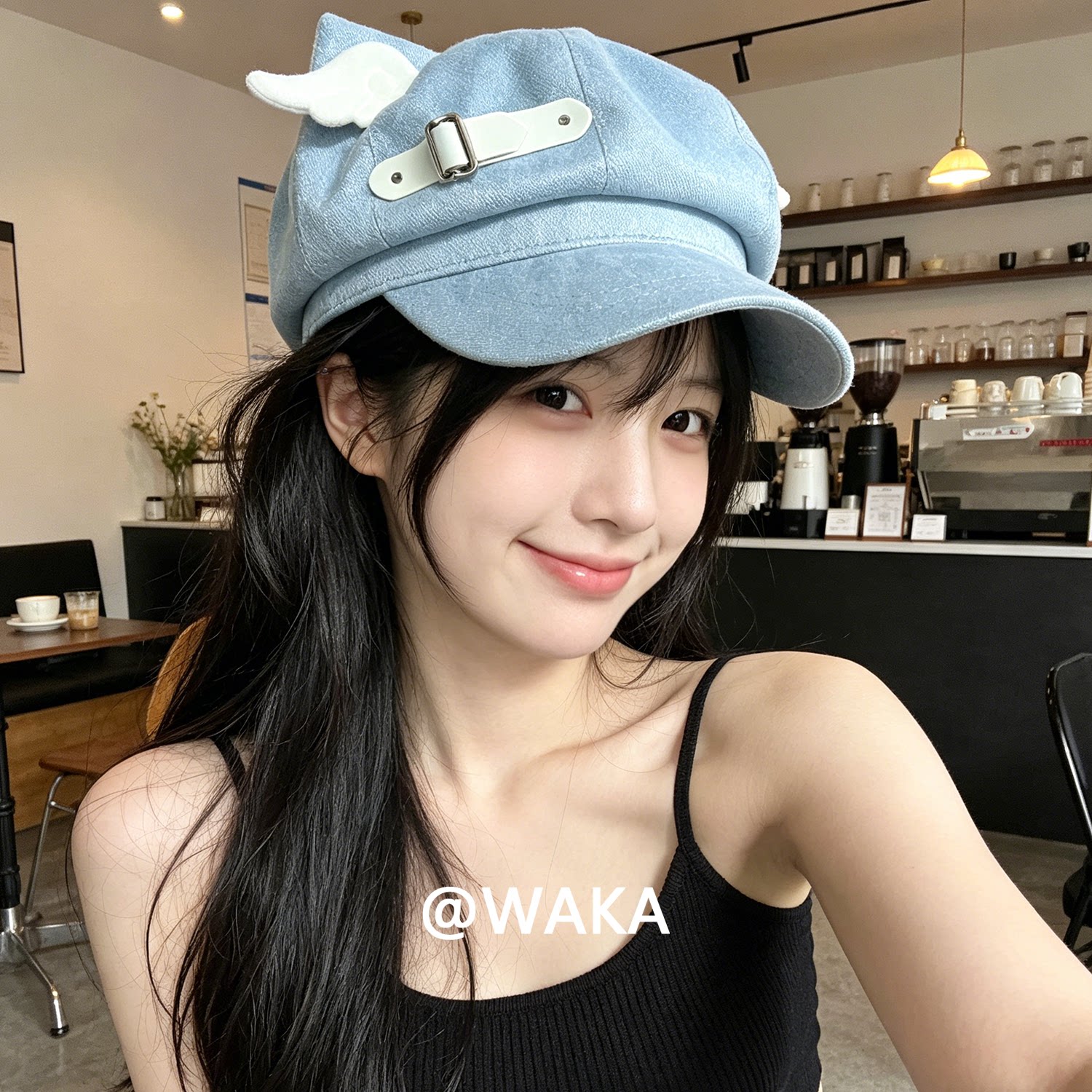 WAKAY2K猫耳报童帽百搭日系