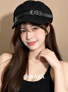 WAKA十字架显脸小报童帽