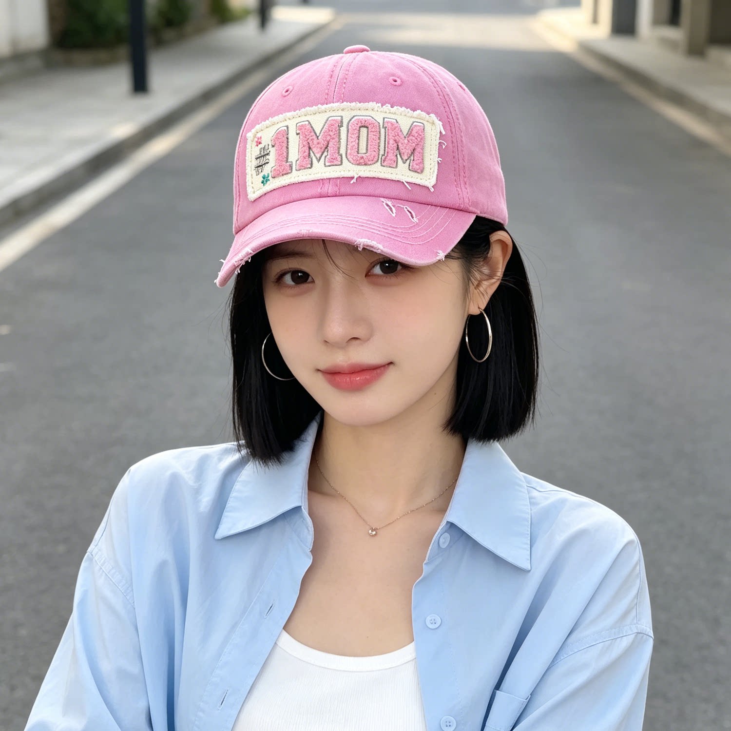 美式毛边水洗显脸小棒球帽