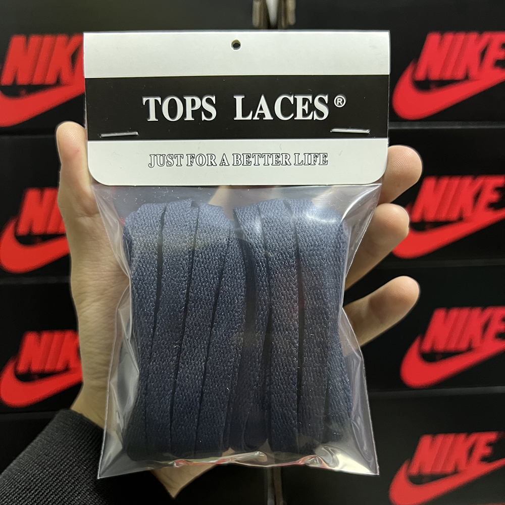 适用于Dunk深蓝色耐克NIKE熊猫海军蓝匡式原装扁平鞋带米白米黄色