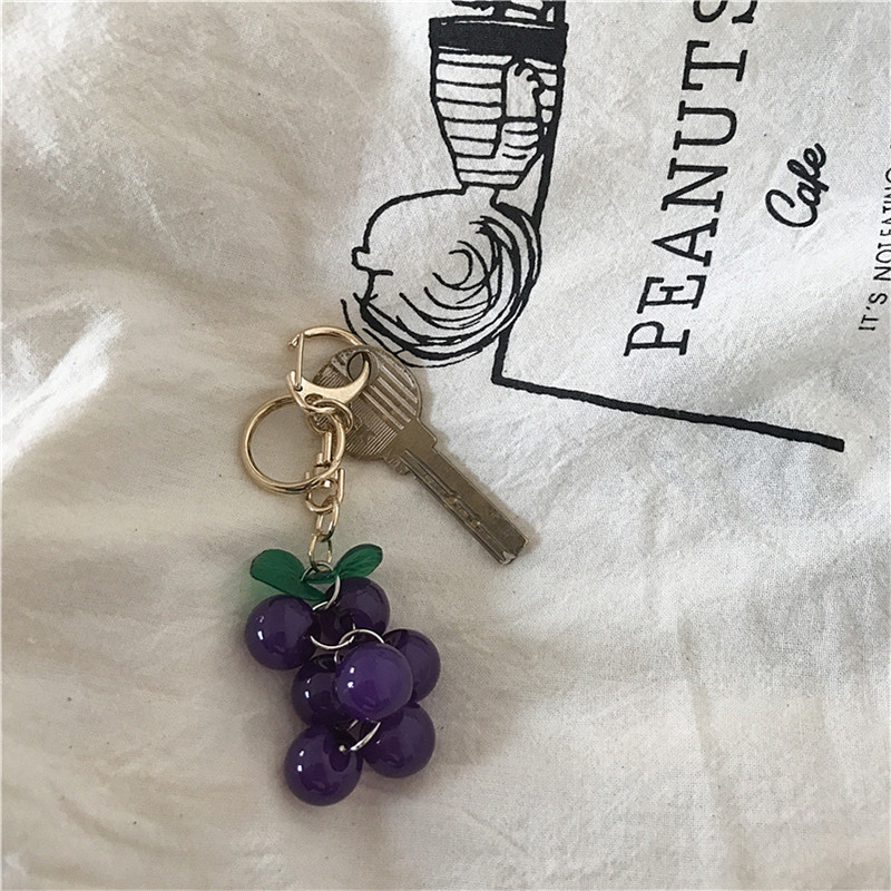韩国东大门新款葡萄钥匙扣紫色球球可爱珠子创意水果百搭包挂件|msdalam kategori bekalan perayaan/hadiah, Hadiah kreatif, rantai kunci - dari Buy2taobao.com untuk memberikan perkhidmatan ejen Taobao profesional membeli
