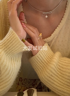 大发试验站个性时髦弯曲马卡龙夏日戒指彩色多巴胺少女亚克力指环