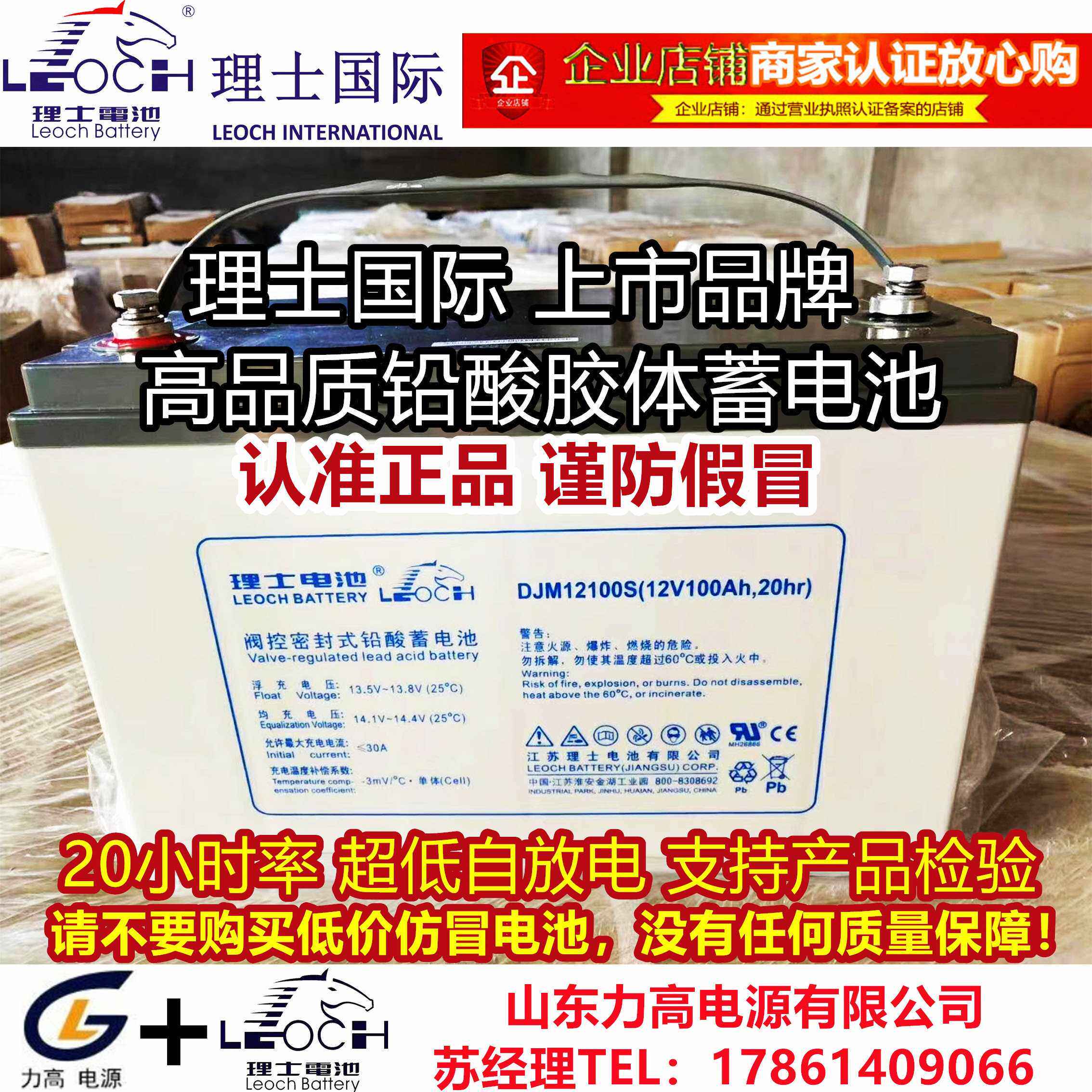 江苏理士蓄电池DJM12100/12伏100安12V100Ah免维护太阳能胶体电瓶