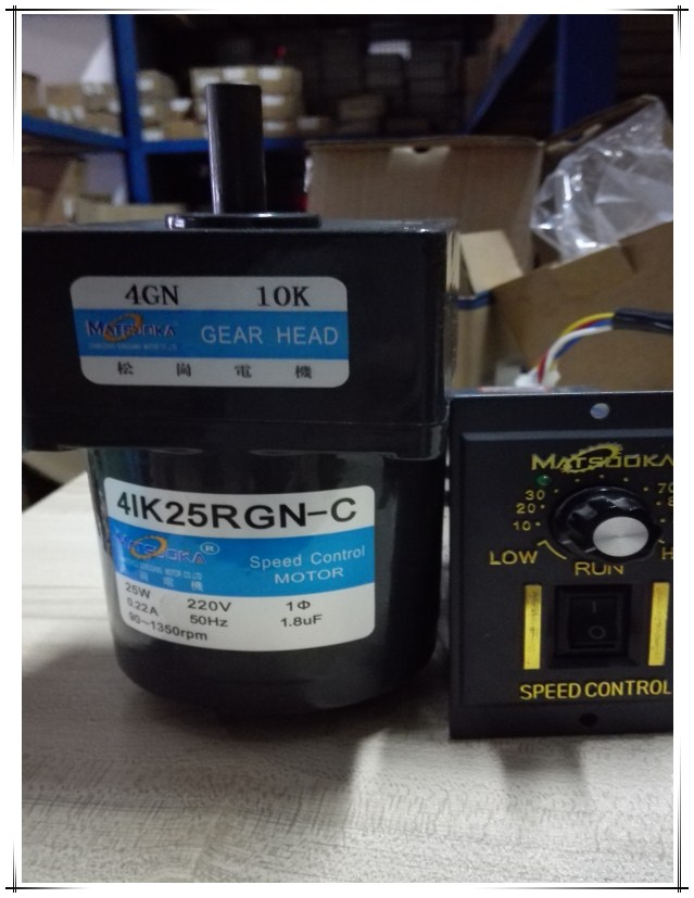 松岗电机 25W调速电机 4IK25RGN-C 1:10 轴径10mm 4GN10K 220V