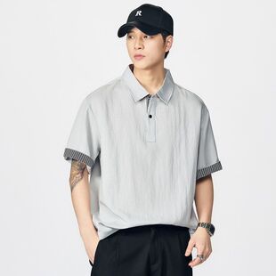 百搭设计感新款潮流宽松T恤短袖春季休闲男士上衣2026酷男版型