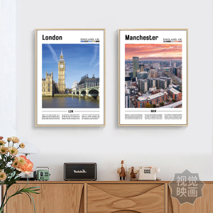 英国城市风景装饰画客厅挂画