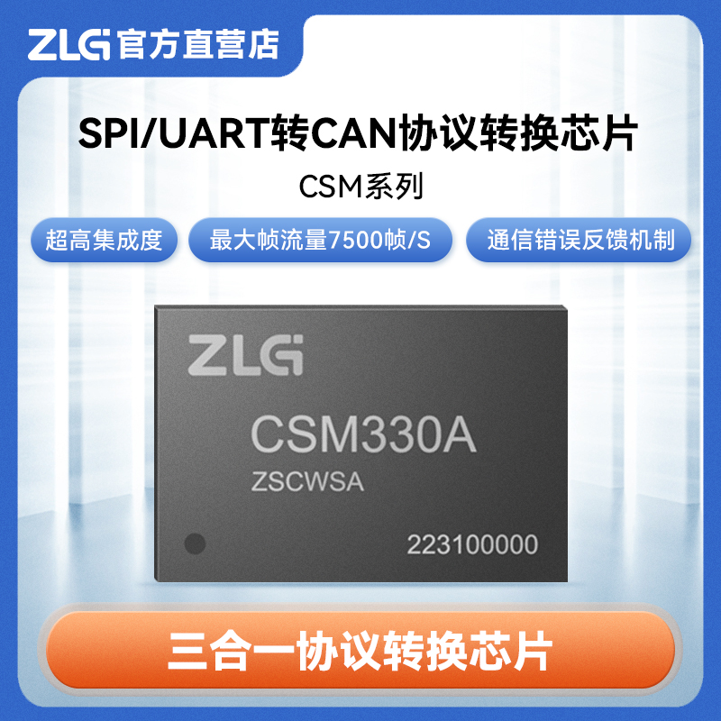ZLGSPI/UART转CAN协议转换芯片