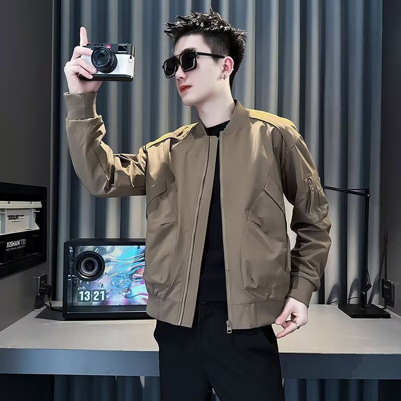 矮个子小码男装春季潮流棒球领外套S号XS155修身短款夹克简约上衣