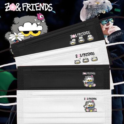 GD权志龙新单曲Zoa猫联名同款涂鸦雏菊定制口罩创意印花卡通可爱