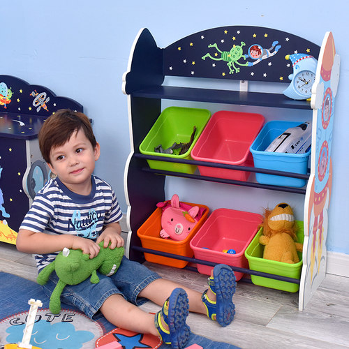 teamson纷朵奇幼儿园家用收纳架整理架收纳柜儿童玩具收纳架木制