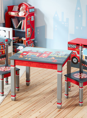 teamson纷朵奇儿童房玩具收纳架储物箱柜书架卡通宝宝消防员主题