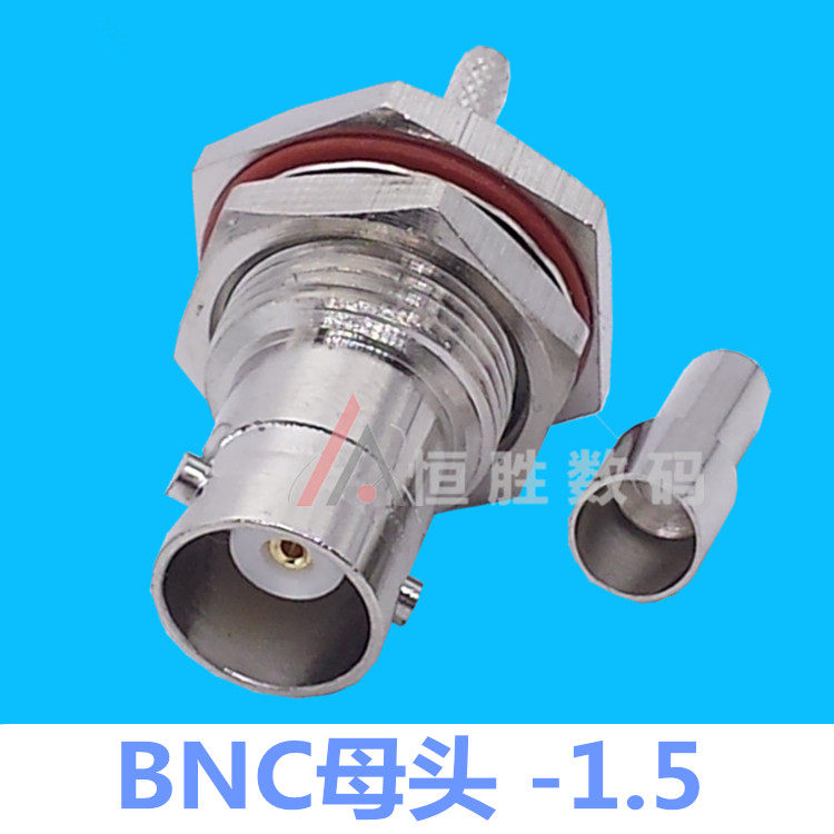 射频头Q9电缆连接头BNC-KY母头接头-1.5同轴线馈线信号连接器50欧