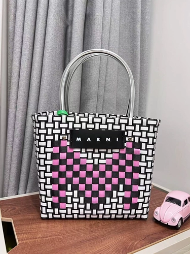 [Пятно] Марни Мани овощная корзина с тканом сумкой 23 Новая благотворительная сумка для покупок вручную ежедневно