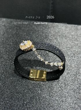 手链 PuppyJoy独家「黑钻」蛇皮手环高级手工定制