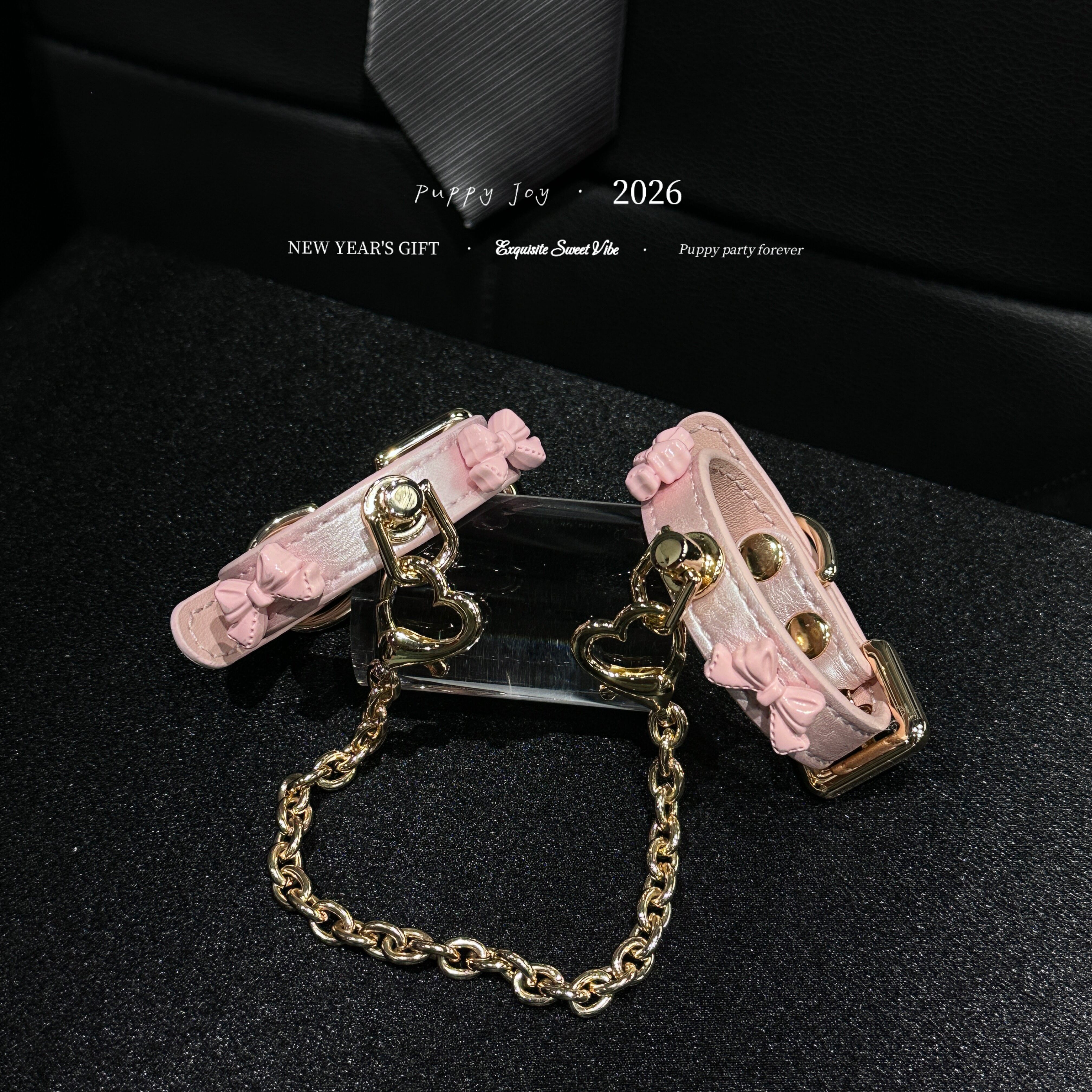 PuppyJoy独家「蝴蝶结手铐」牛皮手环手铐高级手工定制