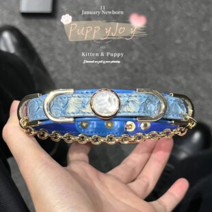 PuppyJoy独家「贝蓝软糖」chocker项圈高级手工定制