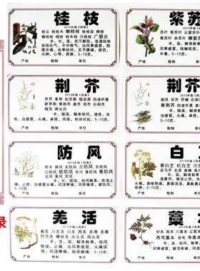 中药标签 中药柜标签贴纸 高档 中草药名称斗谱 不干胶镀膜正名