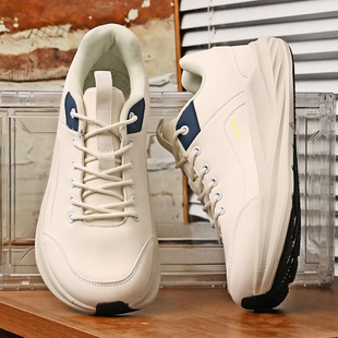 加宽较高防滑耐磨老爹鞋 秋冬皮面防水软底轻质运动鞋 男 宽脚鞋 大码