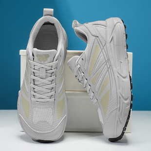 秋季大码宽脚鞋男女百搭增高软底4E宽楦运动鞋脚胖脚肥防滑跑步鞋