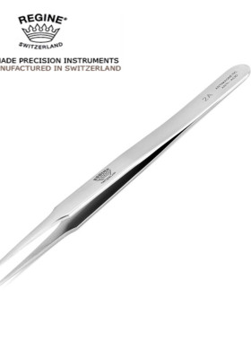 100%手工制原装REGINE皇冠瑞士高级高精密镊子尖弯型7号INOX ANTI
