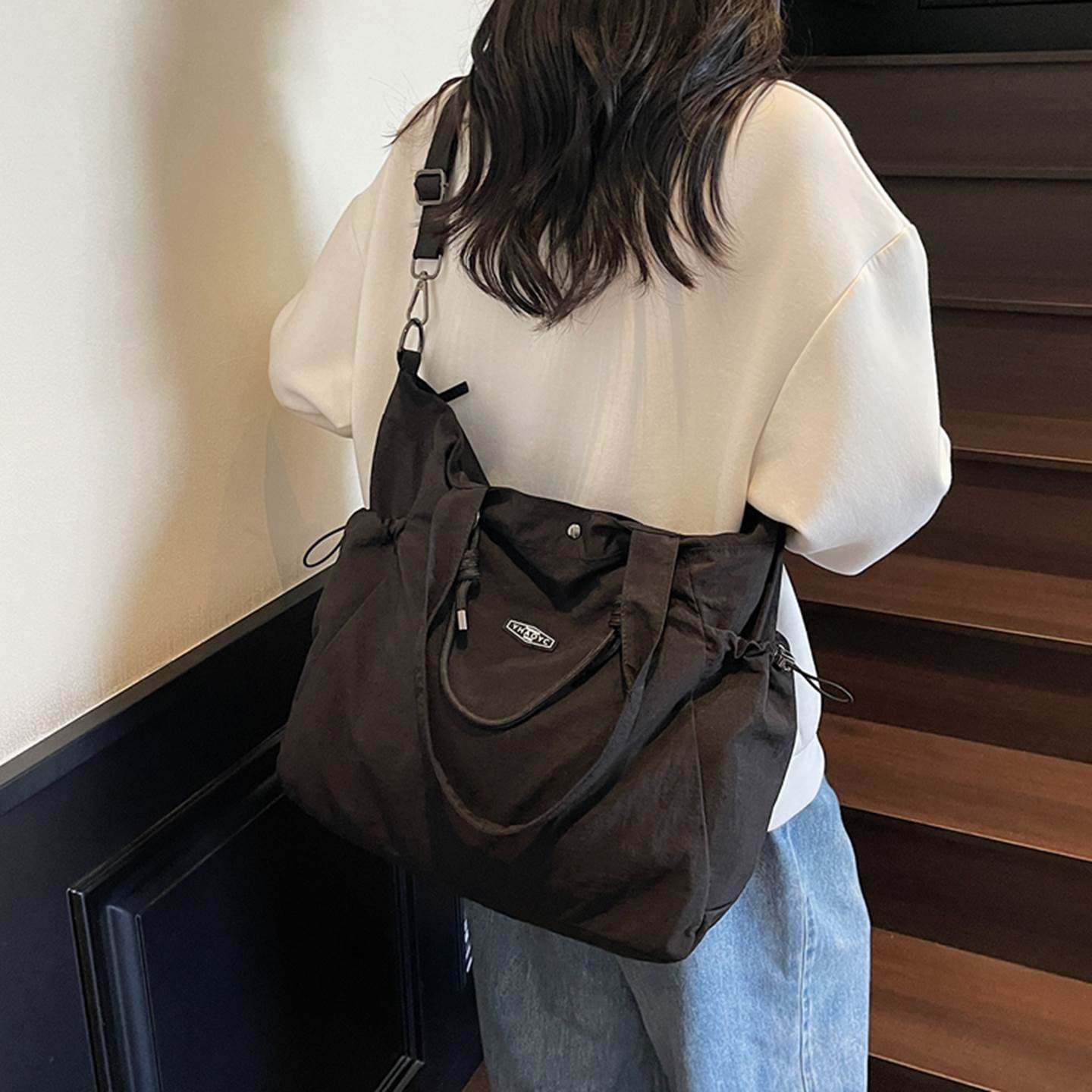 新款超火托特包女大容量尼龙布学生单肩包上班通勤旅行手提斜挎包,箱包皮具/热销女包/男包,时尚帆布包,淘宝优惠券,粉丝福利购,淘宝优惠卷