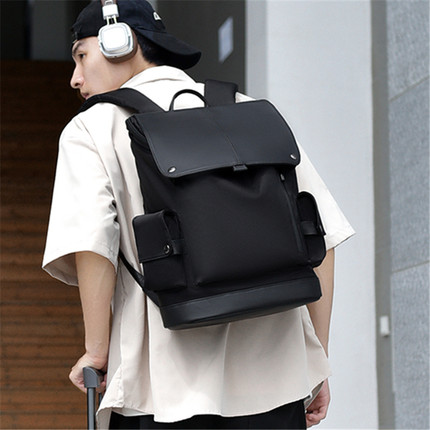 新款翻盖背包男士双肩包15.6寸笔记本电脑包商务旅行男款通勤书包