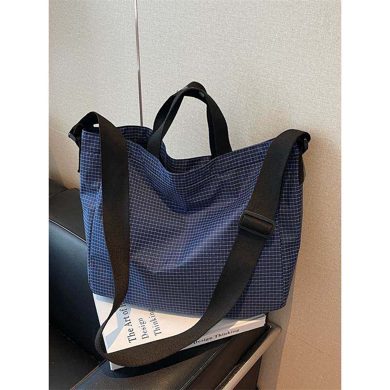 百搭手提托特包女新款大容量轻便防水尼龙布单肩包时尚格子斜挎包,箱包皮具/热销女包/男包,托特包,淘宝优惠券,粉丝福利购,淘宝优惠卷
