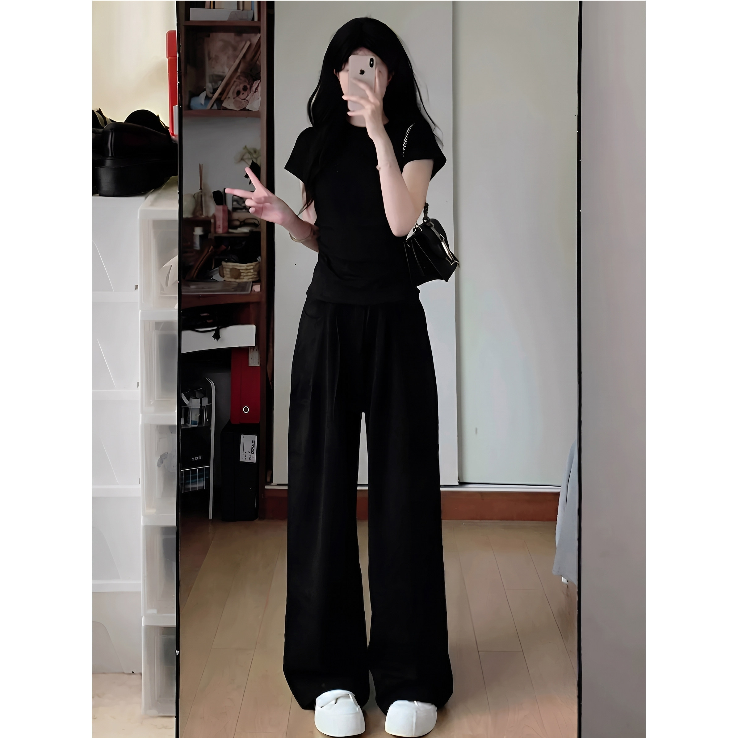 慵懒风一整套宽松显瘦运动套装女夏季纯棉短袖长裤韩系休闲两件套