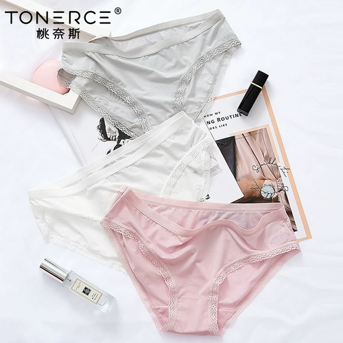 Нижнее белье, милые кружевные японские штаны для школьников, сексуальные шелковые трусы, средняя посадка