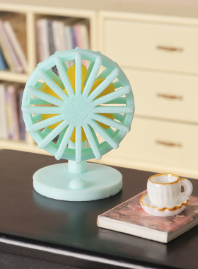 1：12娃娃屋迷你电风扇模型微缩电扇diy微缩过家家场景家具摆件OB