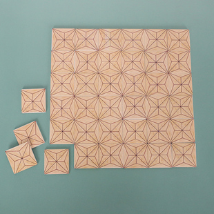 娃娃屋微缩场景配件木质几何图案拼图模型客厅卧室木地板拍摄道具