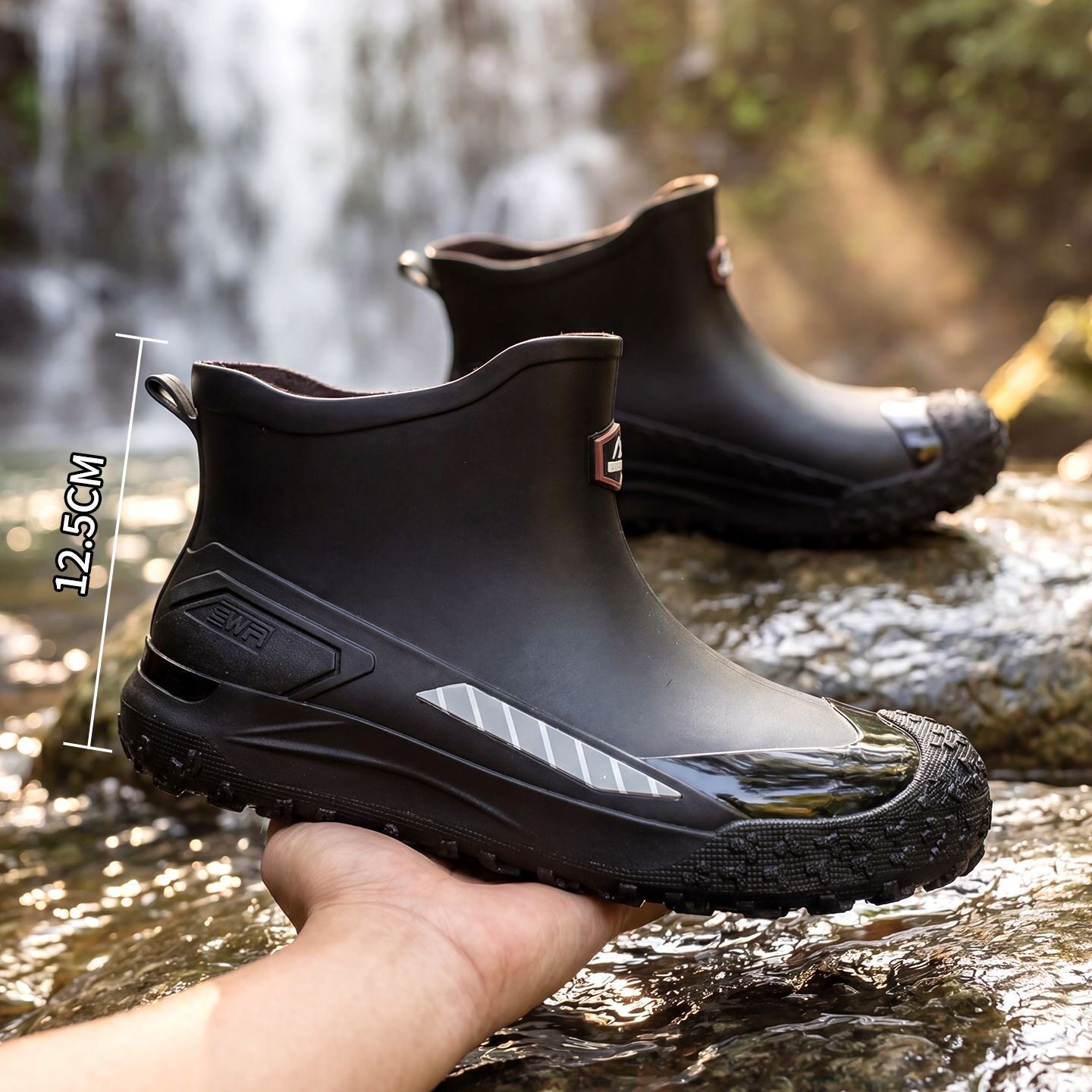 男士时尚低帮雨鞋防水耐磨户外短筒雨靴工作防滑厨房洗车钓鱼胶鞋