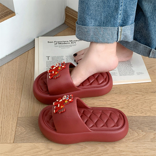 踩屎感eva厚底拖鞋女夏季洗澡软底家居室内增高浴室家用凉拖鞋女