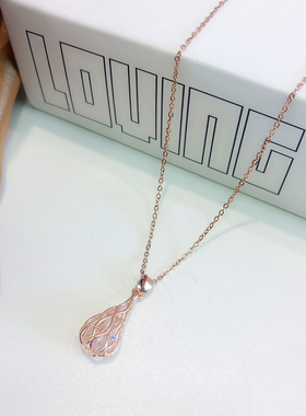 锆石水滴吊坠项链女高insins潮