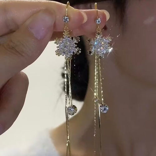 2022年网红新款雪花耳线秋冬