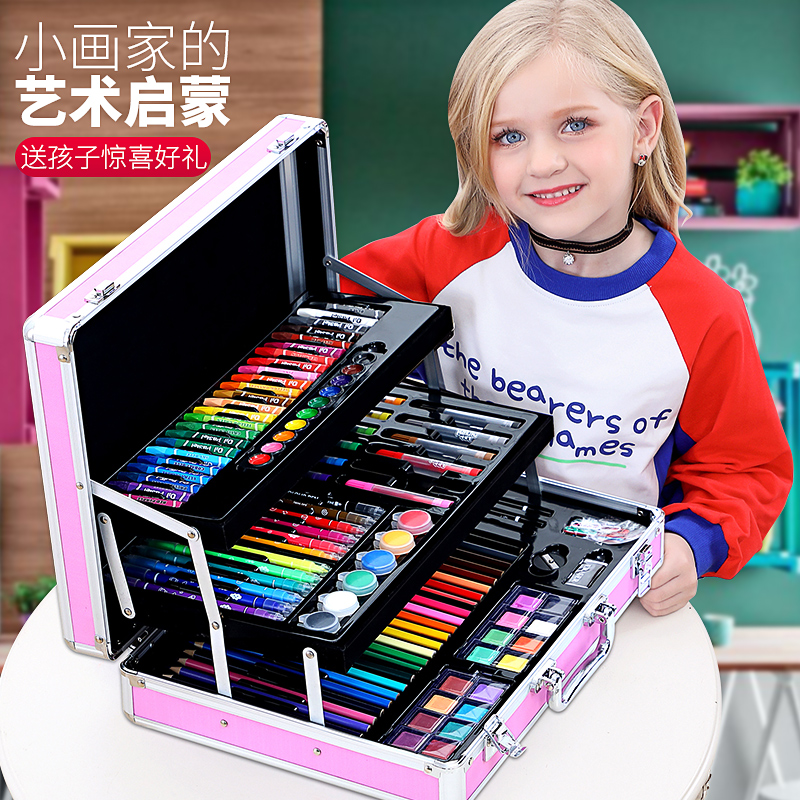 儿童画画工具套装绘画工具美术画笔礼盒幼儿园彩笔小学生学习用品