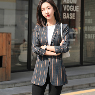 休闲西服套装 小西装 高级感小个子格子修身 韩版 外套女春秋2026新款