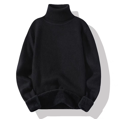 打底高领毛衣男士羊毛衫秋冬季内搭线衣加绒加厚白色一体绒针织衫