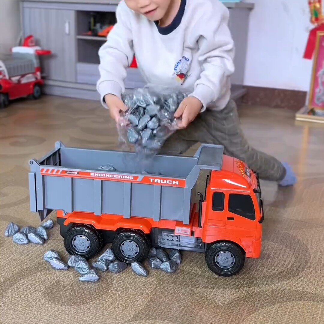 儿童益智搅拌车玩具特大号70cm翻斗车大卡车工程车男孩水泥车自卸