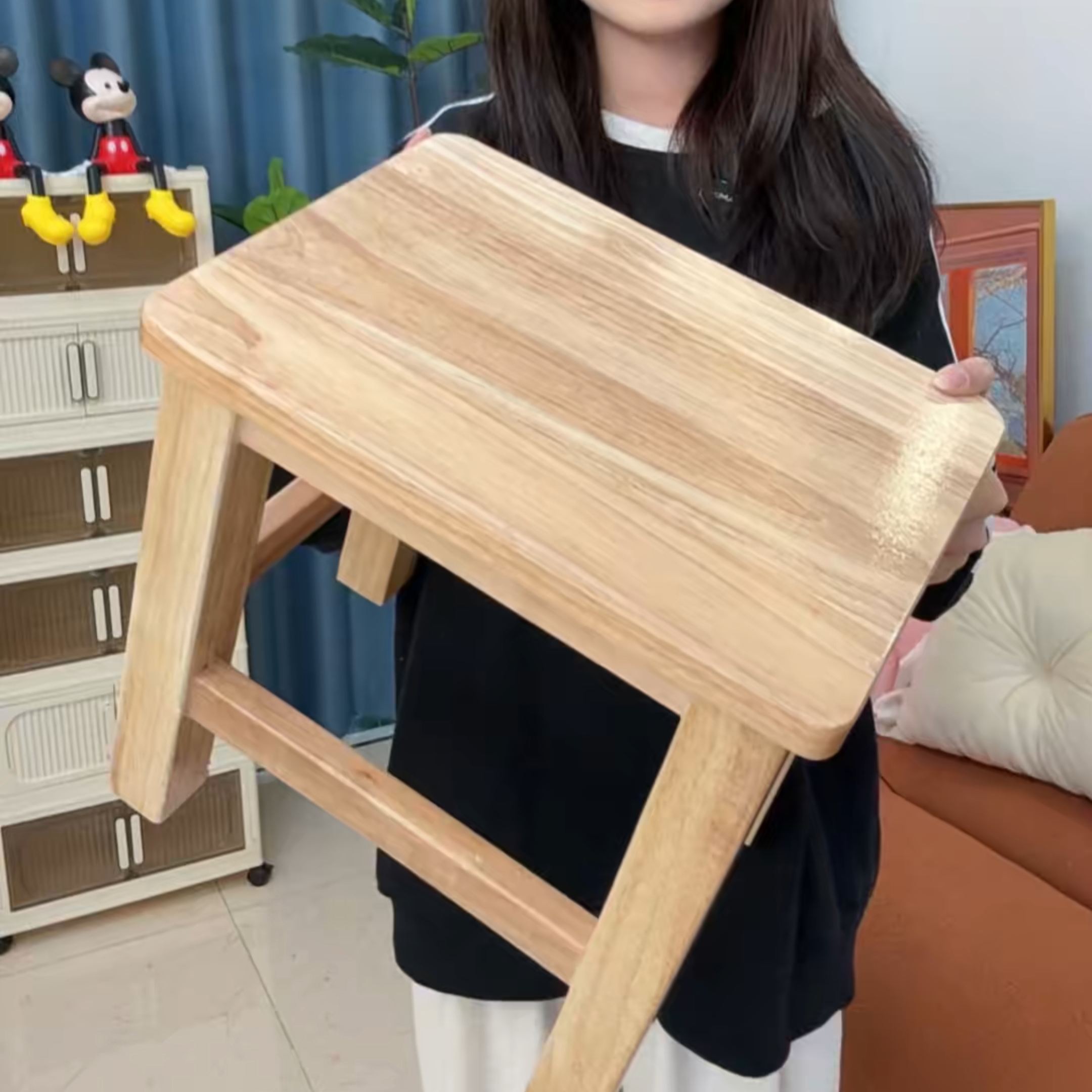 实木凳子购买家用成人矮凳小方凳木板凳椅子橡胶木凉板椅小木凳