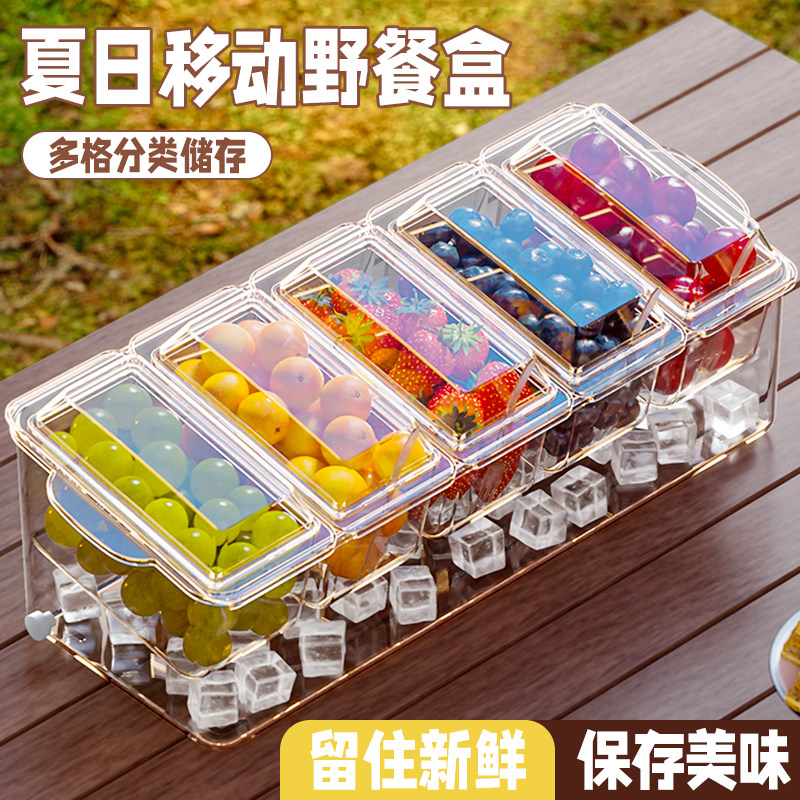 水果保鲜盒便携春游野餐外出食品级大容量户外露营便携移动冰箱