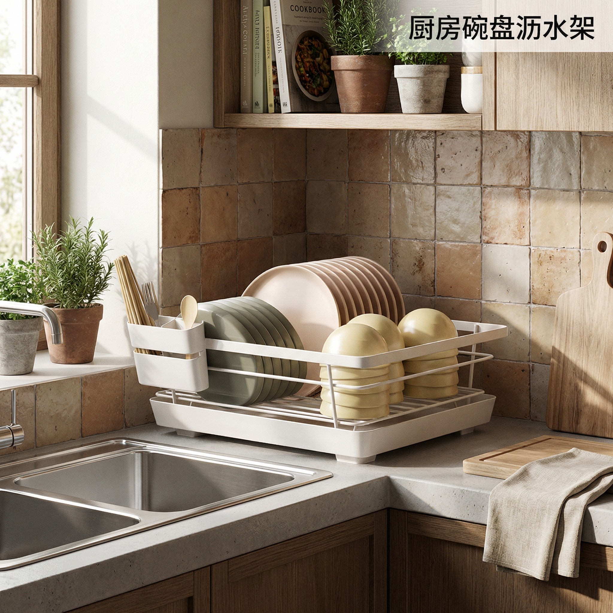 厨房碗盘沥水架餐具置物架大容量家用台面筷碟子收纳篮储物,厨房/烹饪用具,碗架,淘宝优惠券,粉丝福利购,淘宝优惠卷