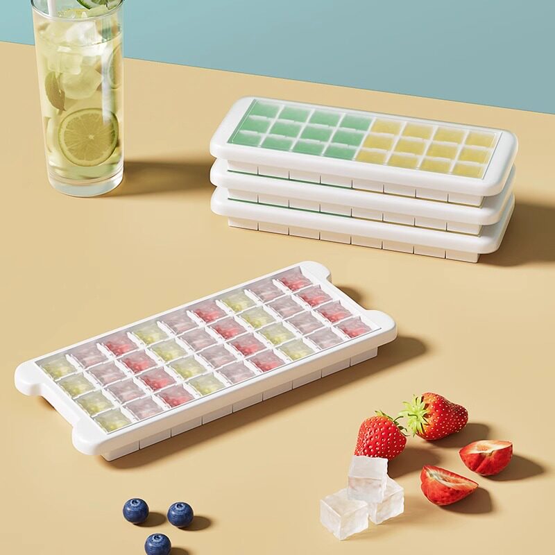 冰块模具硅胶冰格制冰盒冻冰块储存盒家用食品级带盖自制冰粒神器