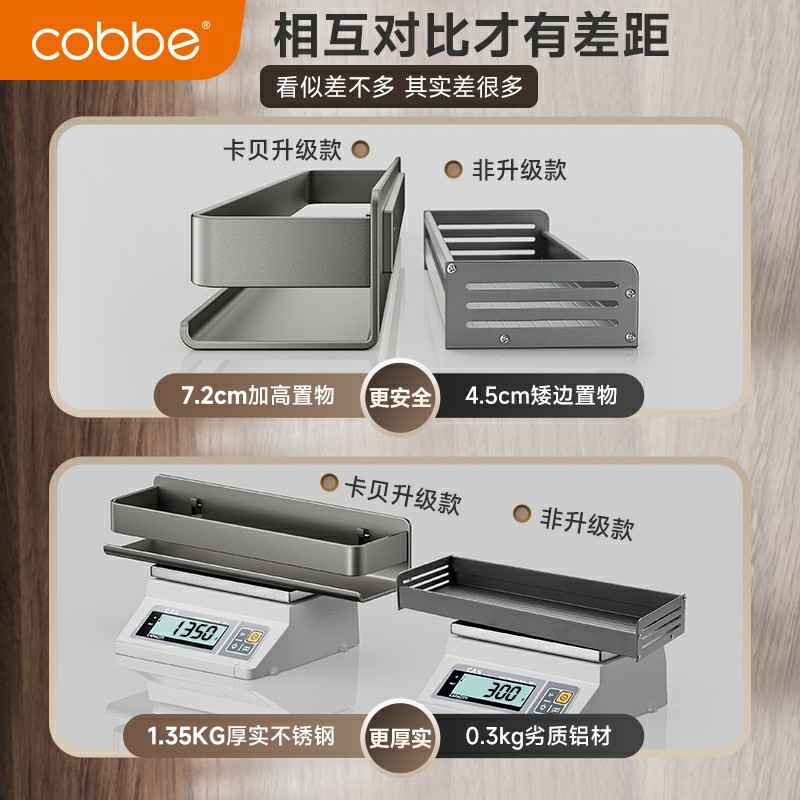 卡贝厨房置物架调料架多功能壁挂式调味料品罐墙上不锈钢收纳架子