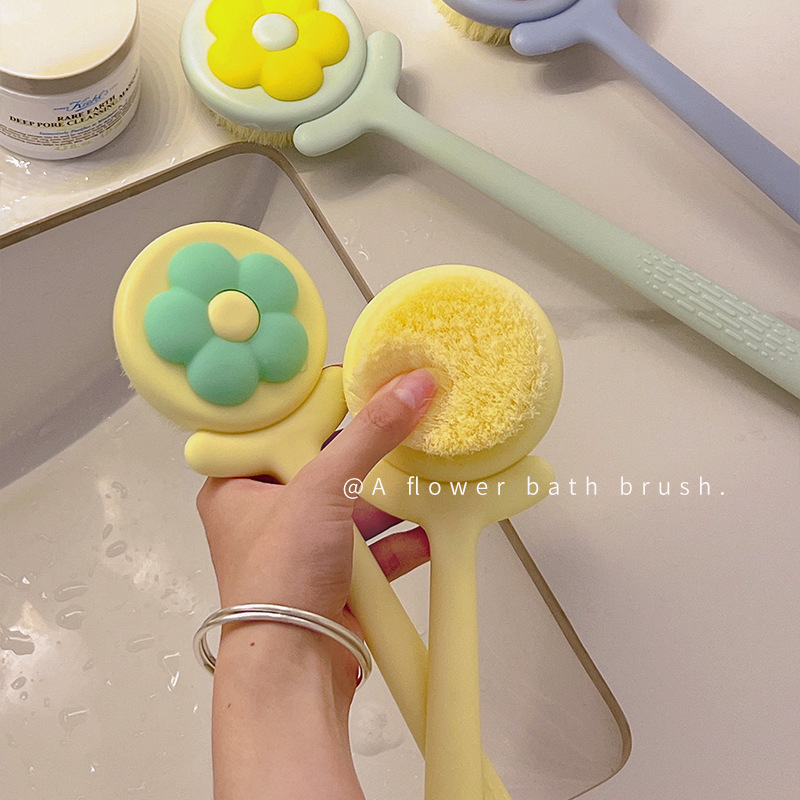 创意花朵软毛洗澡刷背搓澡神器长柄浴刷清洁沐浴搓后背刷子不求人