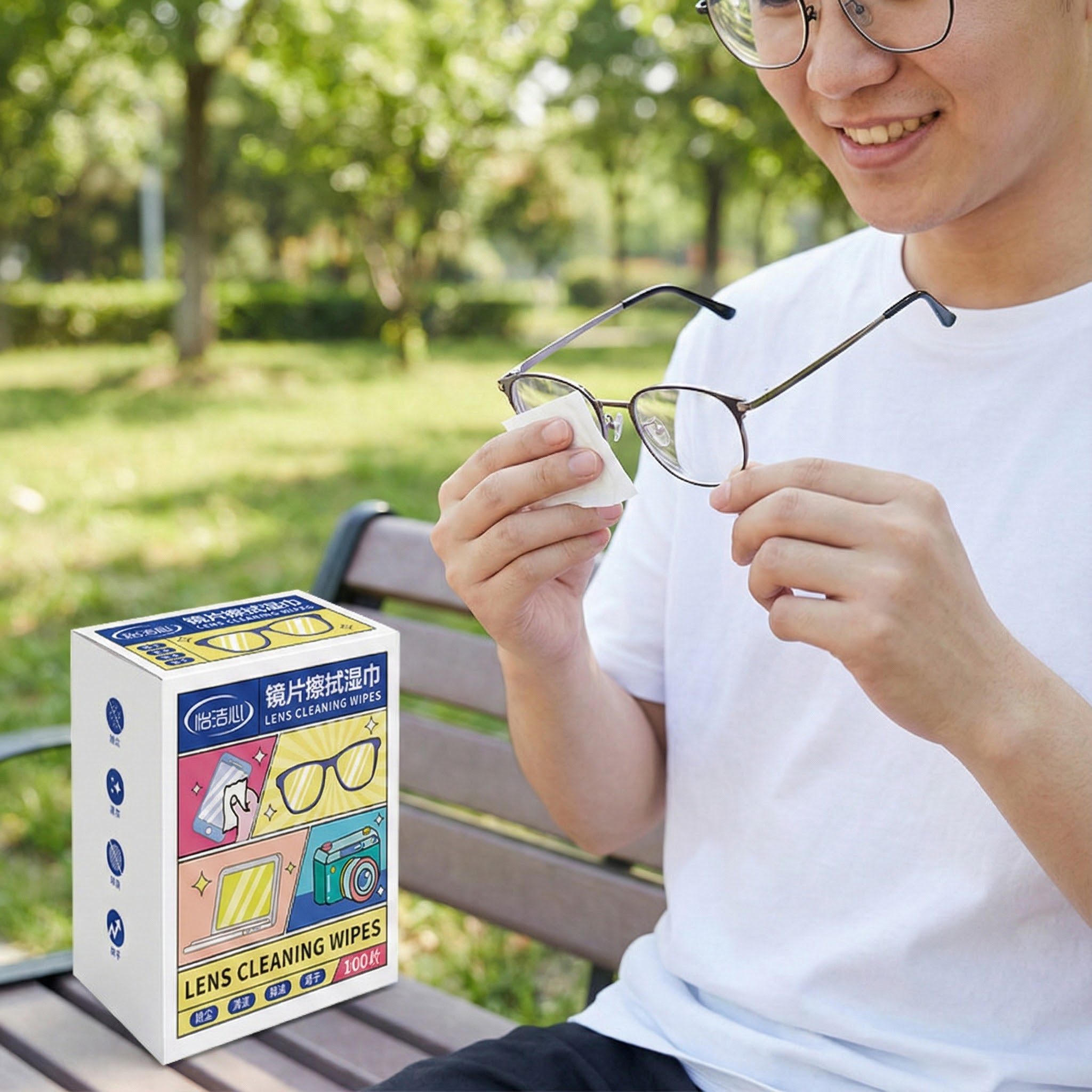 眼镜湿巾手机屏幕专用清洁湿纸巾一次性防雾擦镜纸镜片镜头擦拭布