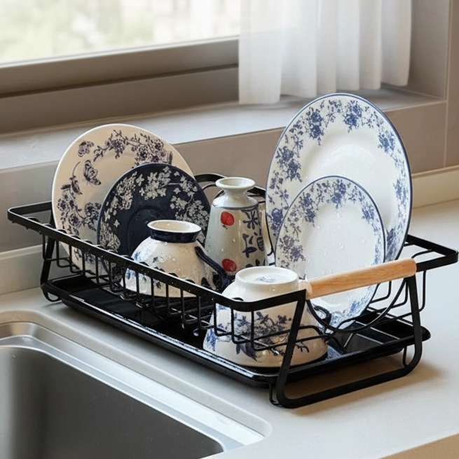 日式厨房沥水碗碟架台面碗筷滤水