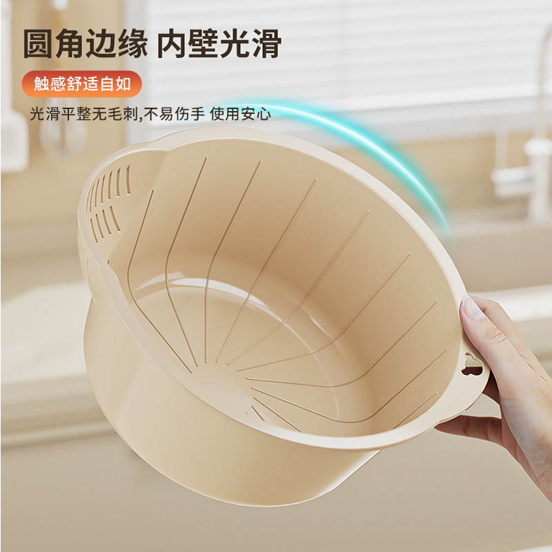 淘米神器洗米筛淘米盆细孔不漏米厨房家用小号洗水果洗菜盆沥水篮