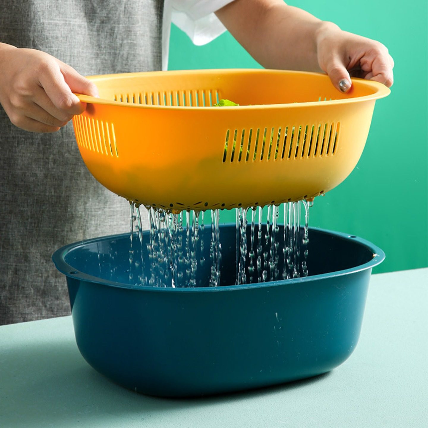 居家家双层沥水篮家用厨房洗菜盆多功能客厅塑料水果盆创意果蔬筐,餐饮具,果盆/果盘/果篮,淘宝优惠券,粉丝福利购,淘宝优惠卷