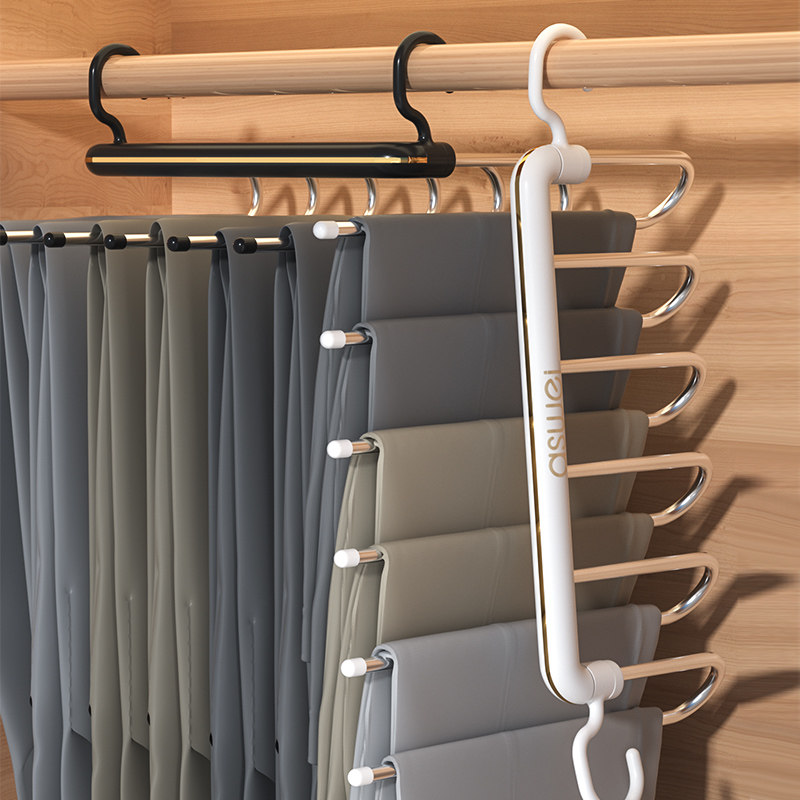 折叠裤架家用无痕防滑裤夹子衣架多功能衣柜挂架专用裤子收纳神器,收纳整理,裤/裙架,淘宝优惠券,粉丝福利购,淘宝优惠卷